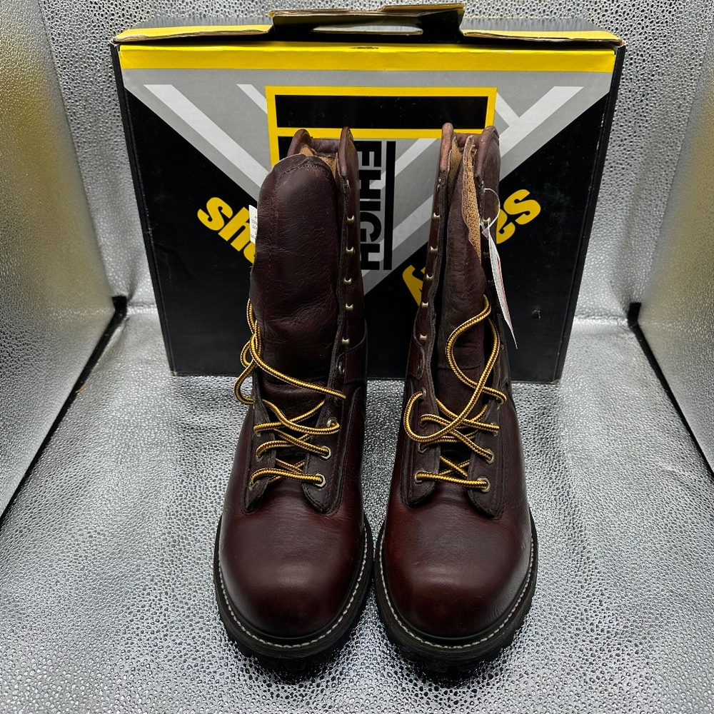 Lehigh Safety Shoes 11 W Brown 8" Leather Logger Steel Toe Boot Insulated